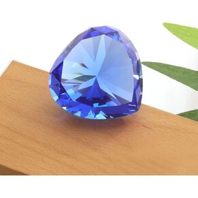 60mm/2.36in Heart Shape Crystal Diamond Glass Gems Paperweight for Home Office Decor Valentine's Day Gift Wedding (Blue)