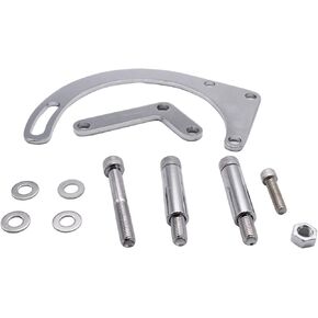 Polished Chrome Low Mount Alternator Bracket for SBC 265 283 327 350 383 400 Short Water Pump