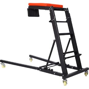 Automotive Engine Top Creeping Tool, Heavy-Duty Steel Rolling Crawler, Adjustable Height 48" to 76" Collapsible High Topside Creeping Tool for Workstation Shop Mechanic Black
