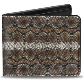 Buckle-Down Men's Wallet, Bifold, Snake Skin, Vegan Leather, 4.0" x 3.5"