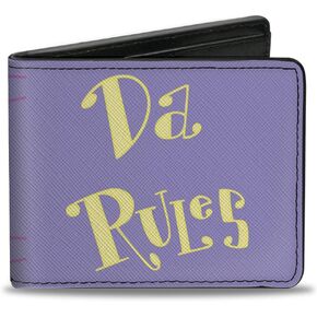 Buckle-Down Nickelodeon Wallet, Bifold, The Fairly OddParent Da Rules Book Lavender Yellow, Vegan Leather