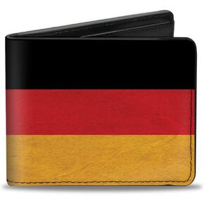 Buckle-Down Men's Wallet, Bifold, Germany Flag Weathered, Vegan Leather, 4.0" x 3.5"