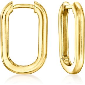 Ross-Simons Italian 18kt Gold Over Sterling Medium Paper Clip Link Hoop Earrings