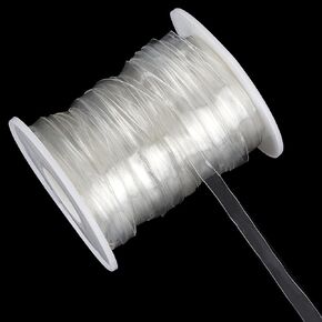 NICENEEDED 44 Yards Clear Elastic Strap, Stretchy Bikini Bra Transparent Strap, Clear Invisible Bra Shoulder Strap for Lingerie Dance Bra Swimwear Cloth Sewing Project