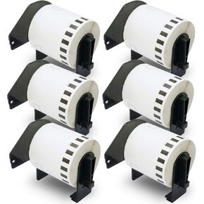BETCKEY - Compatible Continuous Film Labels Replacement for Brother DK-2212 (2.4 in x 50 ft), Use with Brother QL Label Printers [6 Rolls]
