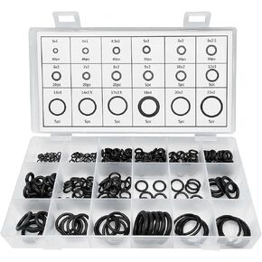 225 PCS Rubber Ring Assortment Kit, Heat-Resistant & Corrosion-Resistant O-Rings with 18 Sizes, O Rings Seal Rubber Washer Set for Auto Home Workshop, Car Accessories