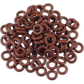 Motoforti Universal O Ring Seal Gasket, Orings Seal Washer Replacement for Plumbing Repair for Cars Trucks SUVs Trailers, 4mm ID x 2.5mm CS, Rubber, Brown, 100pcs