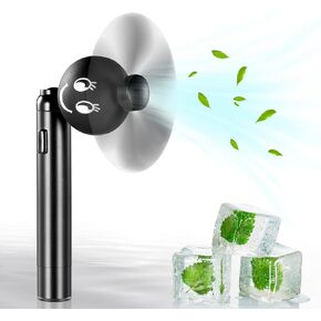 Mini Portable Pocket Fan,Battery Powered Personal Handheld Fan,Small Quiet Hand Held Fan Little Fan for Men Women Outdoor/Indoor Activities 3.54 X 0.35inch,Black