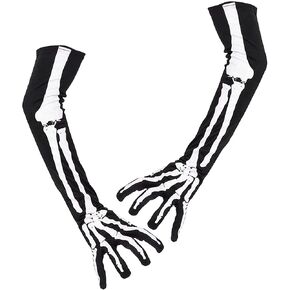 Halloween Sketeton Bones Gloves,80s Fishnet Gloves for Women Girls Costume Accessories in Theme Party