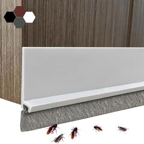 lafo Door Sweep for Bottom of Door, Under Door Draft Stopper for Bottom of Door with Brush, Self Adhesive Weather Stripping, Door Seal Dust/Noise/Hot or Cold Air Insulation (Black, 39" L/2" W)