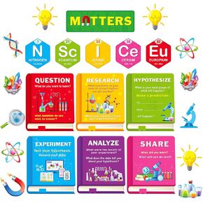 Science Bulletin Board Decorations Classroom Science Theme Posters Science Matters Wall Decor Cutouts for Teachers Preschool Primary Middle School Science Chemistry Lab Wall Supplies