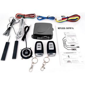 Car Start System, 9Pcs Car SUV Switch Keyless Entry Engine Start Alarm System Push Button Remote Starter Stop Auto Anti-Theft System