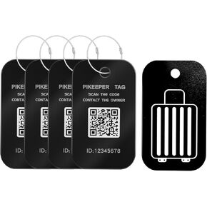4 Pack Smart Luggage Tags for Suitcases, QR Code Retrieve Suitcase Tag Information Self Modifiable, Waterproof Easy Identify Personalized Luggage Tag, Hide Information Durable Backpack Bag Tags