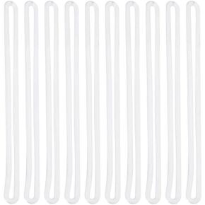 5 Inch Plastic Travel Luggage Name Tag Loop Straps for Bag Tags ID Card Badge Holders, 10Pcs (Clear)