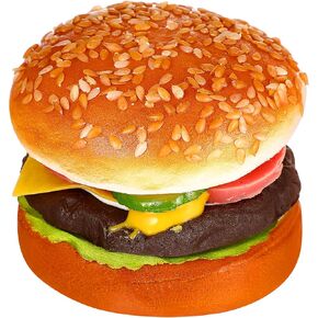 Didiseaon Artificial Pu Burger Model Fake Burger Ornament Burger Figurine for Baking Photography Prop, Lifelike Food Ornament, Home House Kitchen Decoration