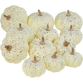 Winlyn 12 Pcs Navy Blue Faux Pumpkins Artificial Harvest Pumpkins Decorative Pumpkins Dark Blue Foam Pumpkins for Fall Halloween Thanksgiving Wedding Centerpiece Wreath Tablescape Décor