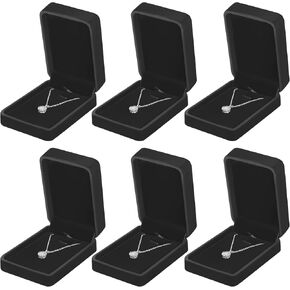 6 Pieces Classic Velvet Necklace Pendant Box for Jewelry Gift, Small Jewellry Storage Display Case for Christmas Wedding Engagement Birthday Anniversary