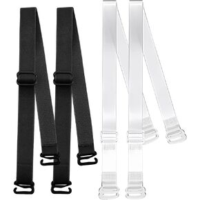 زوجان من أشرطة حمالة الصدر البديلة، حزام مرن شفاف متعدد الألوان وقابل للإزالة لفستان بدون حمالات (اللون: ONYX) in Kuwait