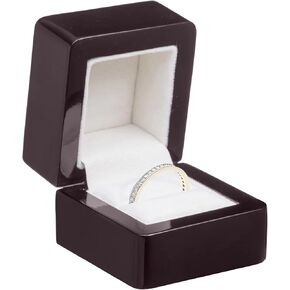 Luxury Piano Wood Pendant/Necklace Box for Jewelry - Ideal for Small Necklaces & Pendant - Rosewood Colored Pendant/Necklace Gift Box - Vanilla Colored Suede Interior Jewelry Box