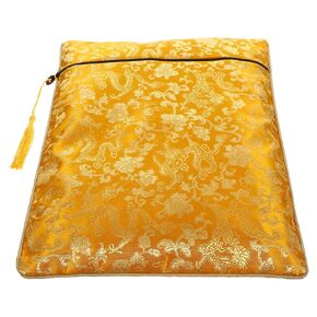 DIYEAH Chinese Silk Brocade Bag, Zipper Tassel Jewelry Bags Bibble Storage Pouch Zipper Storage Bag Embroidered Notebooks Pencils Carrying Pouch