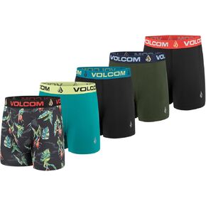 Volcom Mens Boxer Briefs 5 Pack Poly Spandex Performance Boxer Briefs Underwear