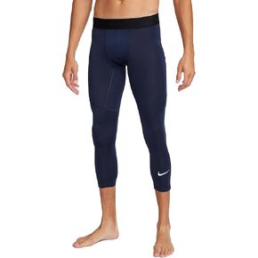 Nike Pro Men's Dri-FIT 3/4-Length Fitness Tights (Obsidian/White, FB7950-451) Size Large