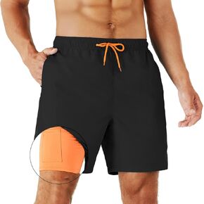 HEROBIKER Mens Swim Trunks Swimming Shorts Quick Dry Trunk with Mesh Lining for Beach Surfing Board
