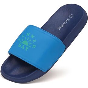 INMINPIN Kids Boys Girls Slides Sandals Comfort Non-Slip Beach Pool Shower Shoes Indoor Outdoor (Little Kid/Big Kid)