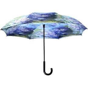 Galleria’s Reverse Close Umbrella, Monet, Water Lilies with art on both sides.