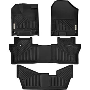 OEDRO Floor Mats Fit for Honda Pilot 2023-2025, Includes 1st, 2nd and 3rd Row Floor Liners, Custom Fit TPE All Weather Car Liners, Black