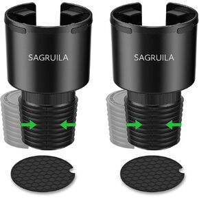 Car Cup Holder Expander, Cup Holder Expander for Car with Stretchable Rubber Base, Large Cup Holder Adapter Compatible with Yeti, Hydro Flask, Nalgene, Stanley, Owala, Bottles in 2.8"-4.13", 2 Pack
