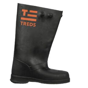 17" Rubber Concrete Boot, Pull-On Overboot for Construction, Mud & Snow, Size M/L (9-10), Black