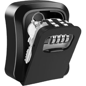 TTRWIN Key Lock Box for Outside, Resettable 4 Digit Combination Waterproof Lockbox, Key Safe Storage Security Lock Box, 5 Keys Large Capacity Wall Mounted LockBox for House Key, ID Card, Garage Key
