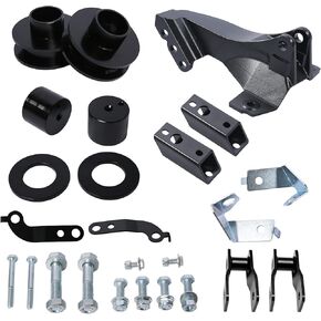 66-2726 Full Leveling Lift Kits 2.5" Front Strut Coil Spacer with Track Bar Relocation Bracket Suspension Lift Kit Compatible With 2011-2020 Ford F250/F350/F450 Super Duty 4WD Trucks…