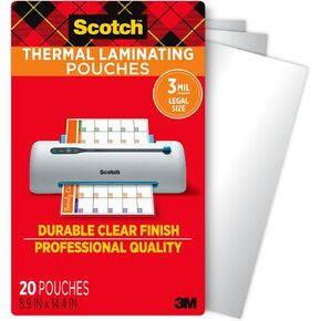 Scotch® Thermal Laminating Pouches, 8 1/2" x 14", Pack Of 20