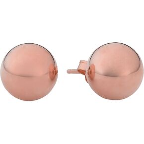 Kooljewelry 14k Rose Gold Ball Stud Earrings (4 mm, 6 mm or 8 mm)