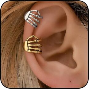 Halloween Earrings for Women Halloween Skeleton Hand Ear Cuffs Halloween Clip on Earrings Halloween Costume Jewelry