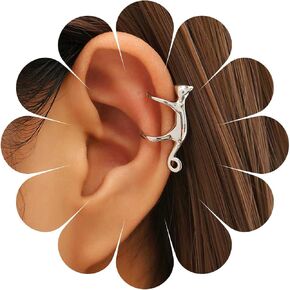 Climbing Cat Ear Cuff Earrings Cute Cat Clip Earring Gold Helix Ear Clip Cartilage Earring Funny Cat Ear Climber Earrings Jewelry for Women (Gold)