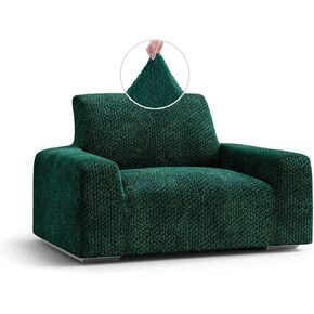 PAULATO BY GA.I.CO. Chair Cover - Armchair Cover - Armchair Slipcover - Soft Polyester Fabric Slipcover - 1-Piece Form Fit Stretch Stylish Furniture Protector - Velvet Collection - Grey (Chair)
