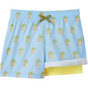 Boys Swim Trunks with Compression Liner Toddler Boys Stretch Swim Shorts Quick Dry Beach Shorts 1-12 Years