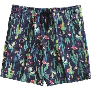 INGEAR Little Boys Quick Dry Beach Board Shorts Kids Swim Trunk Swimsuit Beach Shorts Swim Trunk for Boys (Cactus Party, 12/14)