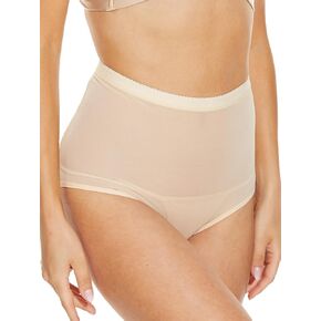 OYOANGLE Women's Semi Sheer High Waist Frill Trim Shapewear Panties Tummy Control Shapewear Body Shaper Underwear in Saudi Arabia