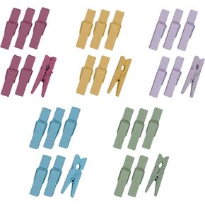 30Pcs Colorful Wooden Clips, Mini Clothespin for Photo Hanging, Baby Shower, Craft, Home and Wedding Decoration (Macarone)