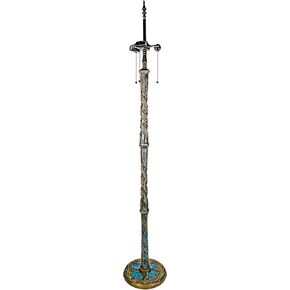 Bieye LB001 Tiffany Style Twisted Dragonfly Floor Lamp Base - Made of Metal - Decorated with Mosaic Stained Glass