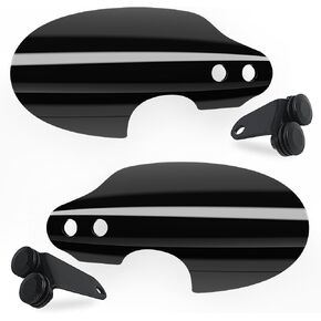 واقي اليد للدراجات النارية من RENO مع دعامات، واقي اليد متوافق مع Touring Softail Fat Boy/Fat Bob/Sport Glide/Slim/Low Rider | عاكس خاص لواقي الرياح من رود كينج (أسود) in Kuwait