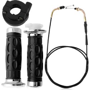Twist Throttle Accelerator Handle Bar Grip Cable for GY6 Pit Dirt Pocket Bike Scooter ATV Quad Buggy Moped 50cc - 80cc 90cc 110cc 125cc 150cc 139QMB 1P39QMB 152QMI 157QMJ 7/8" 22mm Handlebar