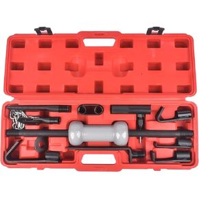 13pcs Slide Hammer Dent Puller Set, Automotive Dent Remover with Carrying Case with 10lbs Slide Hammer Universal Slide Hammer Auto Body Truck Repair Tool Kit