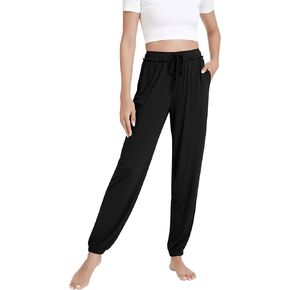NACHILA Pajama Pants for Women-Viscose Made from Bamboo, Joggers Pants with Pockets Tapered Sweatpants Stretchy Lounge Pants