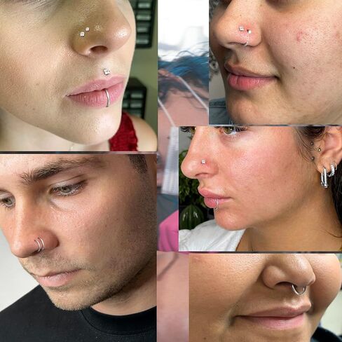 UBGICIG 17 Pcs/18 Pcs Nose Rings Hoop and Nose Studs Sets for Women - 316L Surgical Stainless Steel Screw Silver Gold Black L Shaped Nose Stud Hypoallergenic Nostril Piercing Jewelry for Women Men in Saudi Arabia