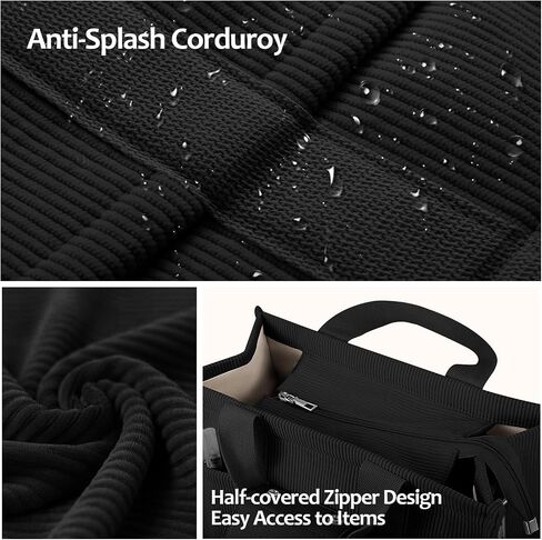 Corduroy Tote Bag with Zipper Women Large Crossbody Tote Purse with Pockets Everything Handbag Everyday Satchel Bag in Saudi Arabia